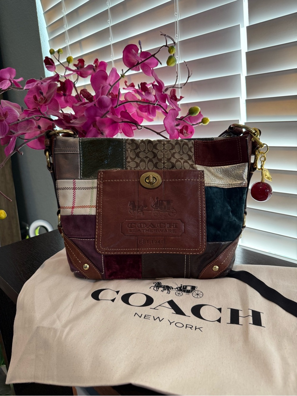Coach RARE Legacy Patchwork Carly Limited Edition Shoulder Bag Turnlock 11466